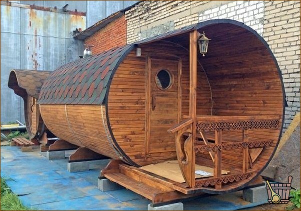 Баня-бочка – оригинальный дизайн
