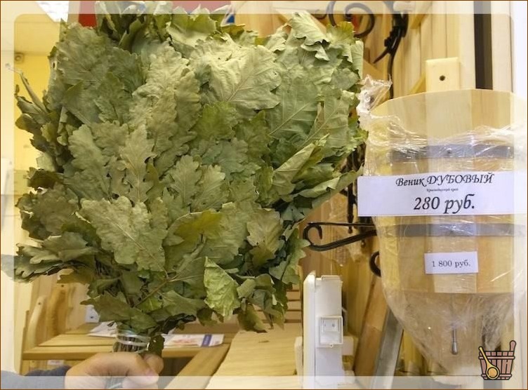 Дубовая метла в руке