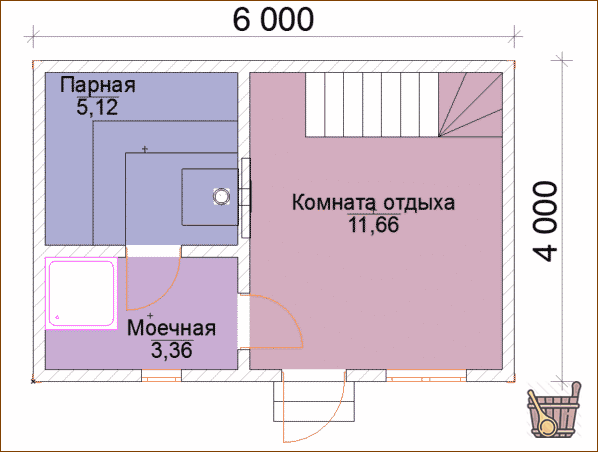 планировка, раковина, парилка, раздельная, ванна