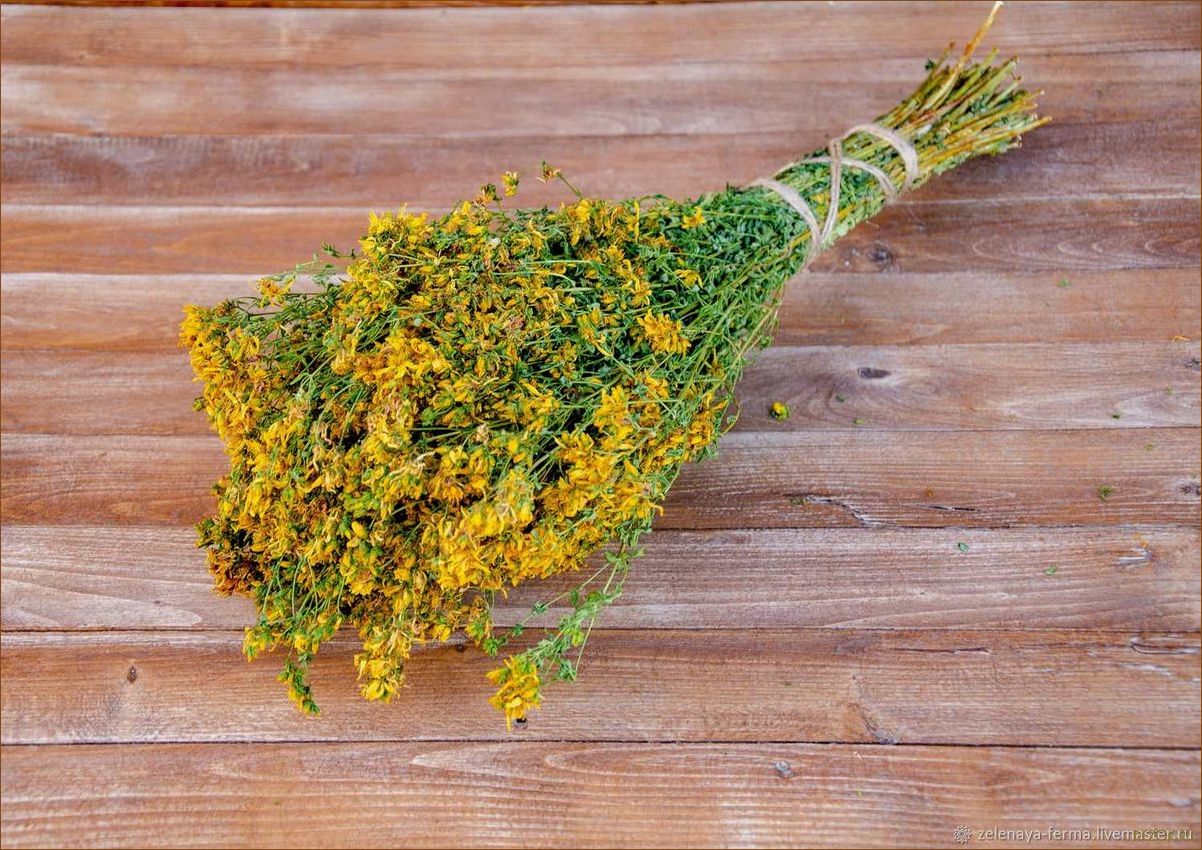 Сборный веник из донника мяты душицы полыни и пижмы для бани