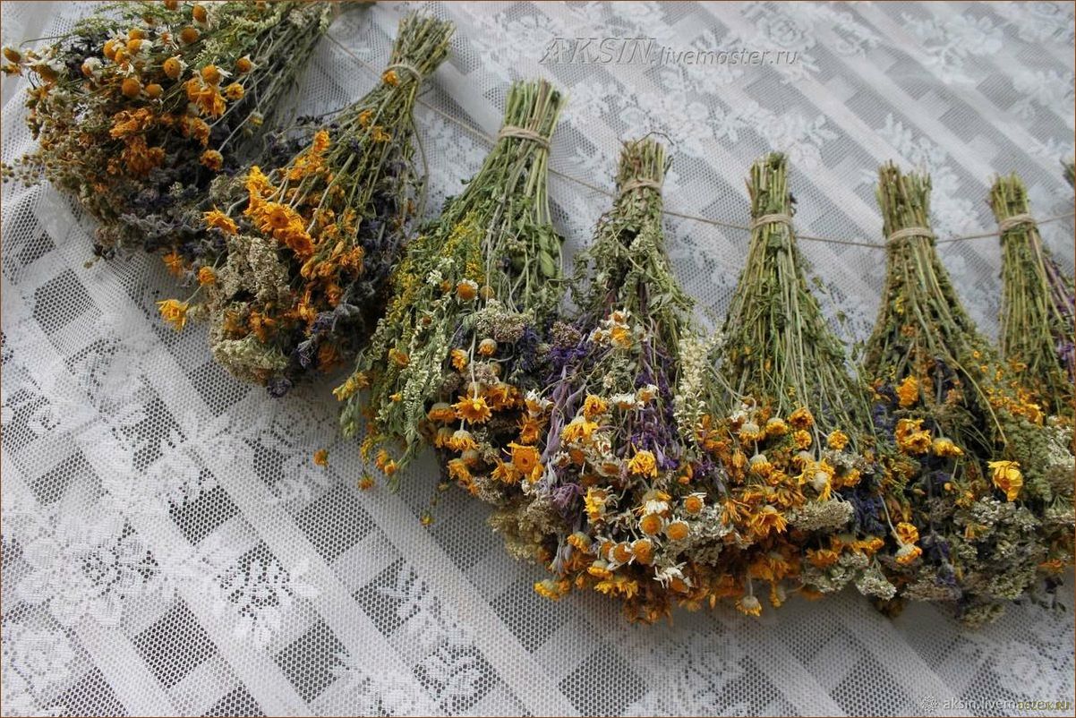 Сборный веник из донника мяты душицы полыни и пижмы для бани