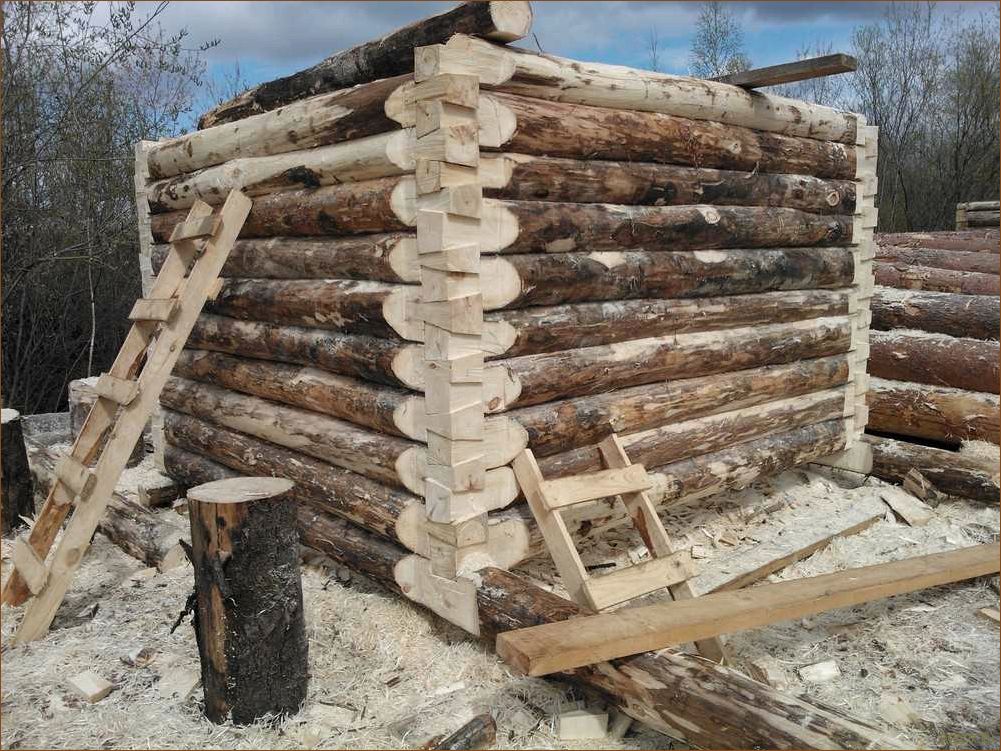 Строительство банного помещения из ошкуренного бревна